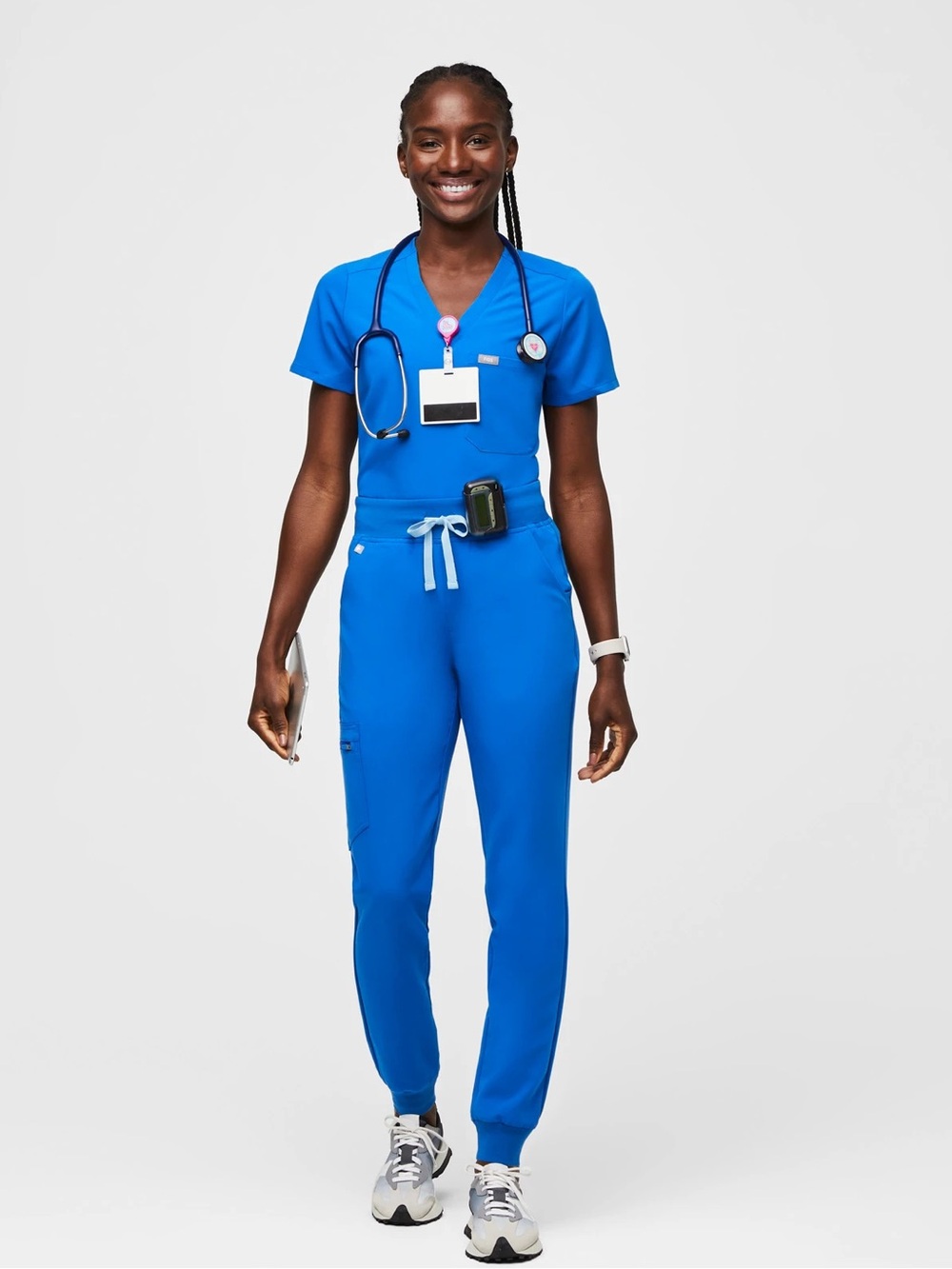 Figs Zamora High-Rise Jogger Scrub Pant Medium Tall in Royal Blue